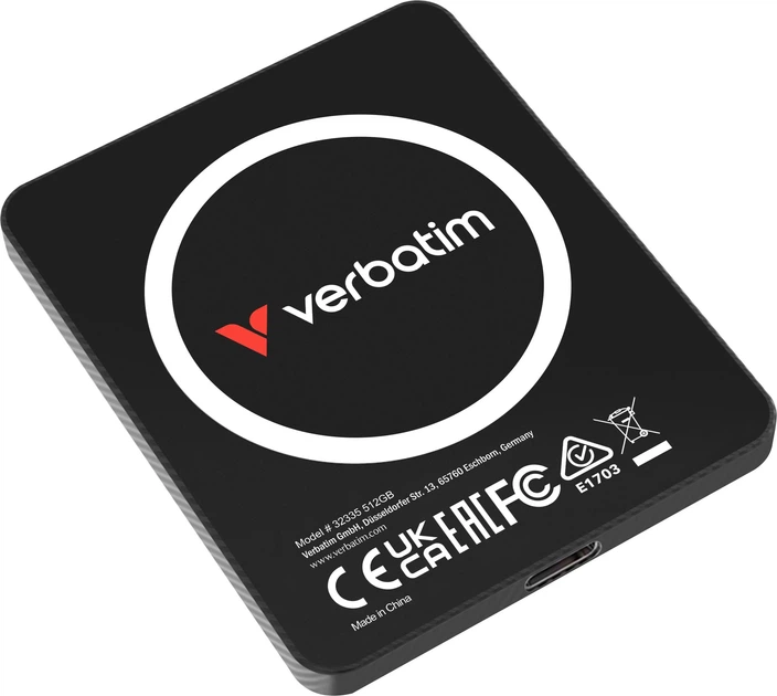 Dysk SSD Verbatim SnapBack Ultra Slim 512GB M.2 USB 3.2 Gen 2x2 Type-C Black (023942323358) - obraz 3