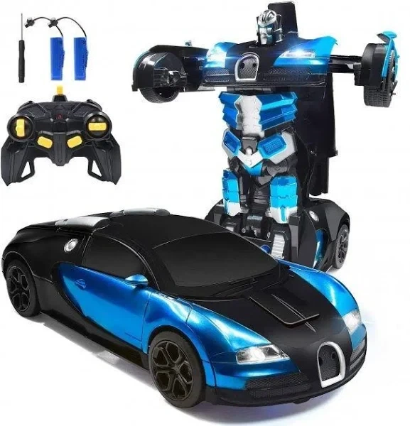 Радиоуправляемая машинка No Brand Bugati робот с пультом 1:18 Robot Car синий (2086350965) - изображение 3