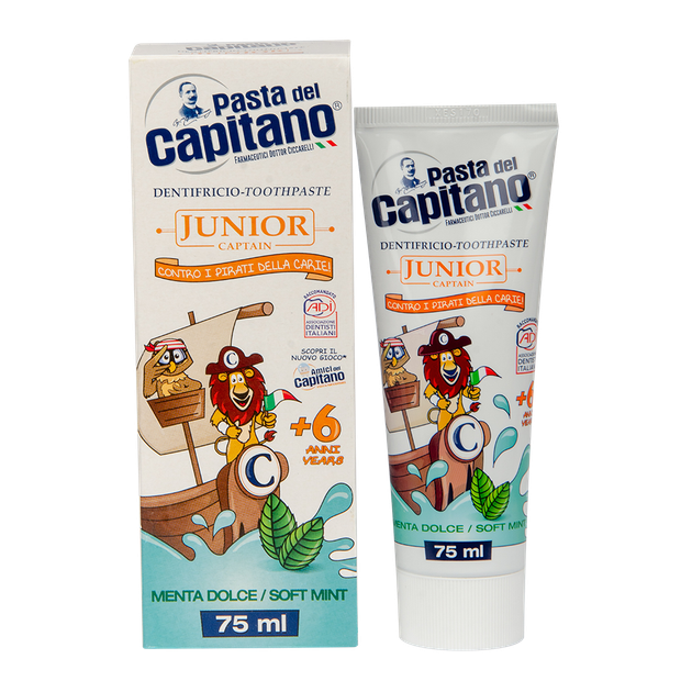 Зубная паста Pasta Del Capitano Junior Soft Mint 6+ 75 мл - Фото 1 Зубная паста Pasta Del Capitano Junior Soft Mint 6+ 75 мл - изображение 1