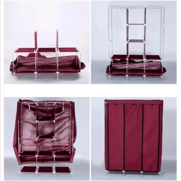 Тканинна складана шафа для одягу та взуття 175х130х45 см OPT-TOP Storage Wardrobe 88130 AN (1756374602) - зображення 3