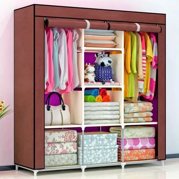 Тканинна складана шафа для одягу та взуття 175х130х45 см OPT-TOP Storage Wardrobe 88130 AN (1756374602) - зображення 4