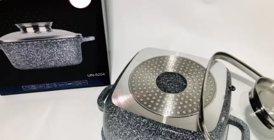 Казан Unique UN-5206 (4,3л, 24см, квадратный, с крышкой, гранитный) (1756374662) - изображение 4