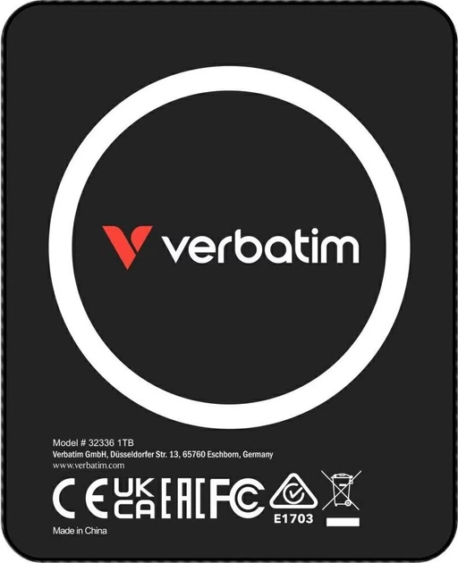 SSD диск Verbatim SnapBack Ultra Slim 1TB M.2 USB 3.2 Gen 2x2 Type-C Black (023942323365) - зображення 2