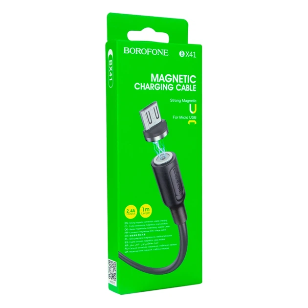 Кабель USB Borofone BX41 Amiable magnetic Micro-USB Black - зображення 2