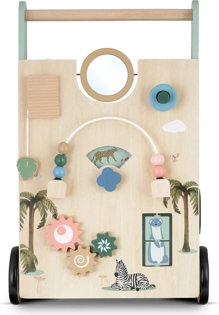 Дерев'яний ходунок-каталка для дітей Nukido NK-857 навчальний з рухомими елементами (5903890622220) - зображення 4