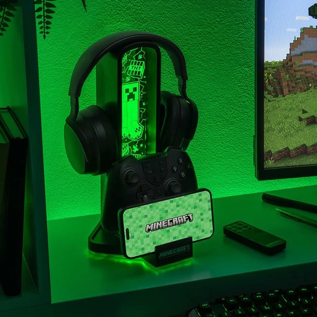 Підставка для навушників Paladone Minecraft Desk Headphone Stand with Light Black (5056577767117) - зображення 3