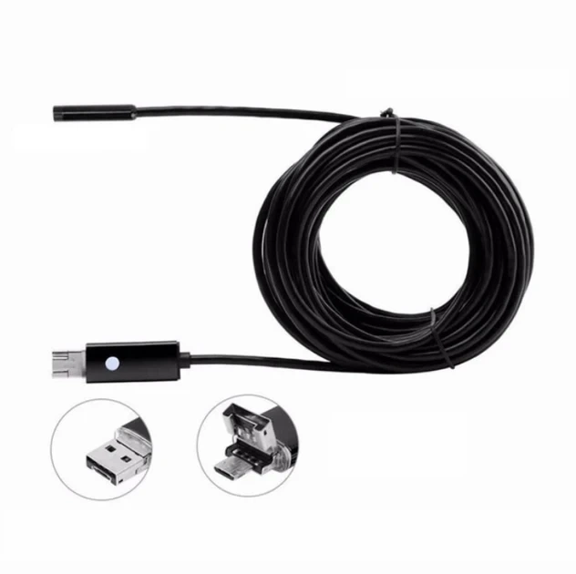 Камера-эндоскоп компактная No Brand Android and PC Endoscope USB-гибкая 5 м (2104123515) - изображение 3