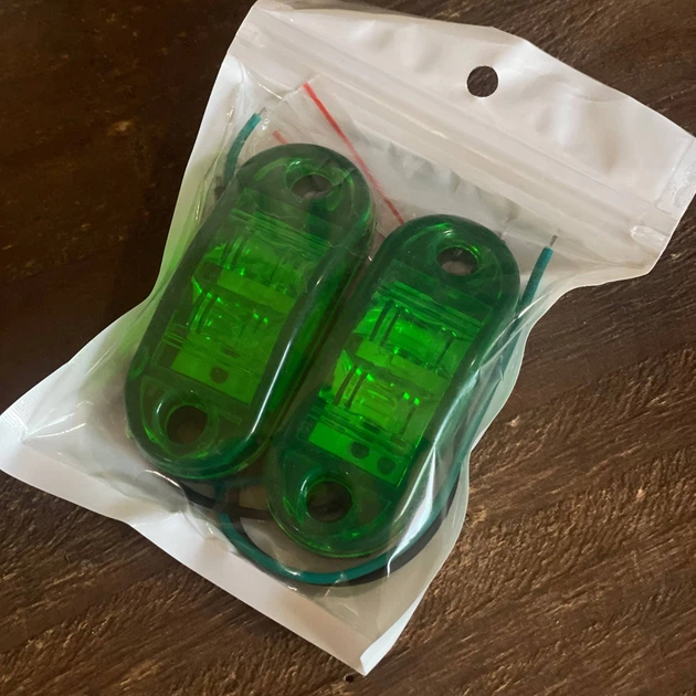 Прямоугольные светодиодные габаритные огни LED 6 диодов 12–24V зеленого свечения 65×28 мм - изображение 8