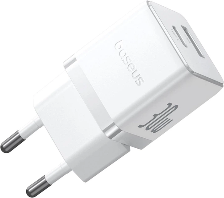 Ładowarka sieciowa Baseus Palm 1 x USB-C + 1 x USB-A 30 W White (6932172672485) - obraz 3