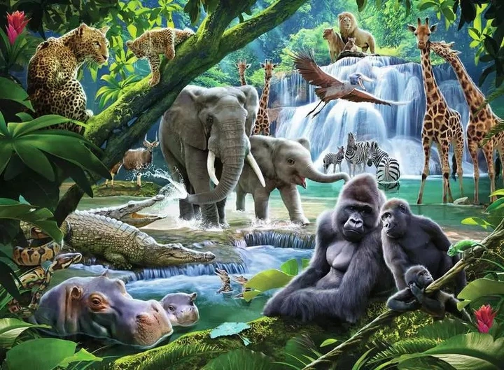 Пазл Ravensburger Jungle Animals XXL 100 елементів (4005556129706) - зображення 2