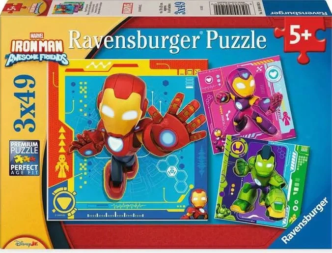Puzzle Ravensburger Iron Man and his Amazing Friends 3 x 49 elementy (4005555041924) - Zdjęcie 1 Puzzle Ravensburger Iron Man and his Amazing Friends 3 x 49 elementy (4005555041924) - obraz 1