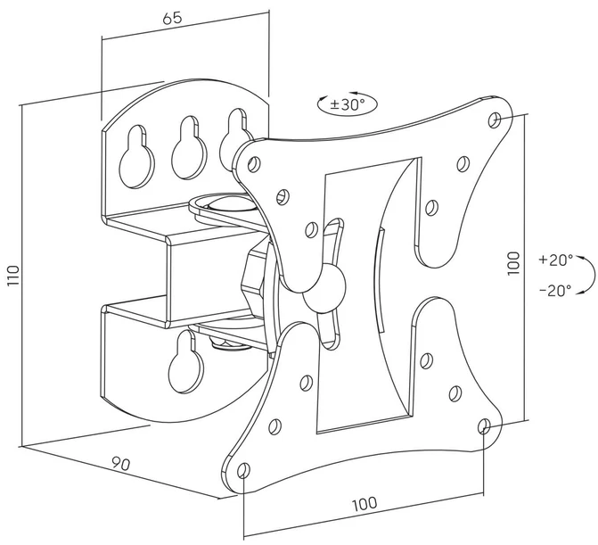 Uchwyt ścienny Manhattan Full-Motion TV Wall Mount with Post-Leveling Adjustment (MANHATTAN_462662) - obraz 9