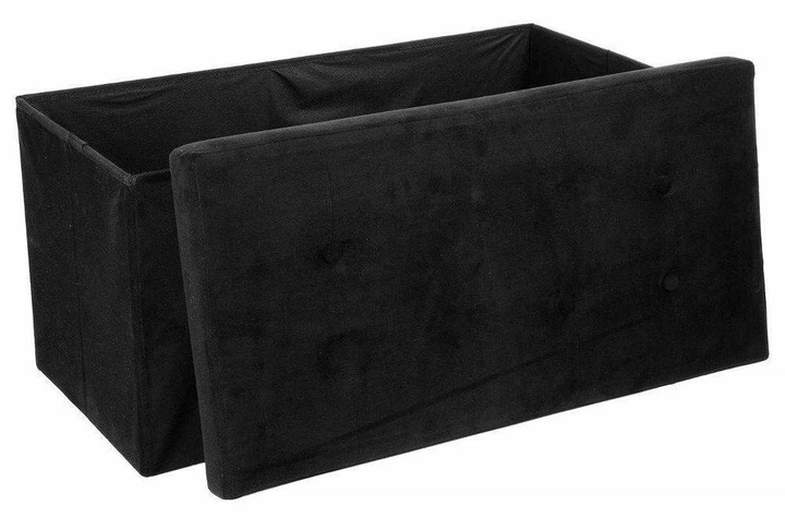 Pufa składana Atmosphera 76 x 38 x 38 cm Czarna (3560239309130) - obraz 2