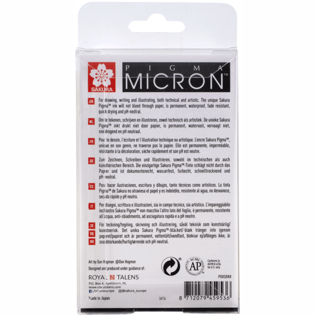 Набір лінерів PIGMA Micron 8шт Чорний Sakura - зображення 2