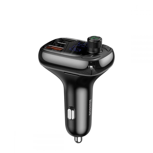 FM‑трансмиттер Baseus FM Launcher S‑13 36W, Bluetooth 5.0, Type‑C + 2 USB (PD + QC3.0), черный - изображение 2