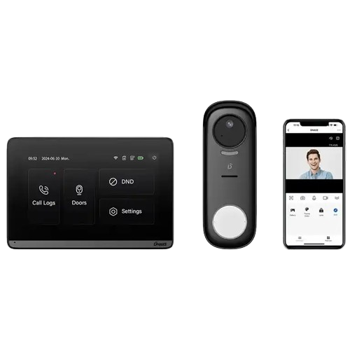 Комплект дверного звонка Dnake DK360W IPS сенсорный 1024 x 600 Wi-Fi Черный - Фото 1 Комплект дверного звонка Dnake DK360W IPS сенсорный 1024 x 600 Wi-Fi Черный - изображение 1