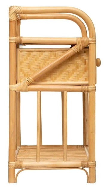 Приліжкова тумбочка Atmosphera AONI для спальної кімнати ротанг з шухлядою та полицею (3560237556314) - зображення 3