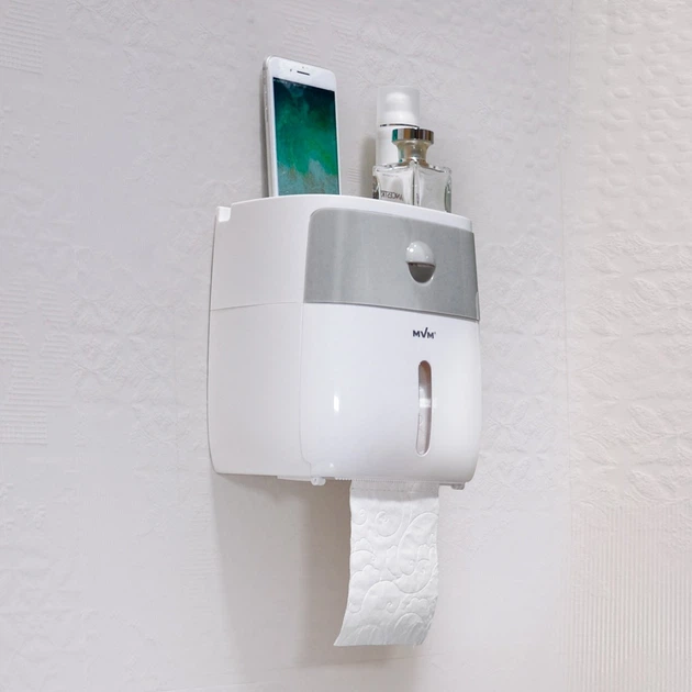 Держатель для туалетной бумаги клеящийся MBM HOME BP-16 WHITE/GRAY белый/серый - Фото 6 Держатель для туалетной бумаги клеящийся MBM HOME BP-16 WHITE/GRAY белый/серый - изображение 6