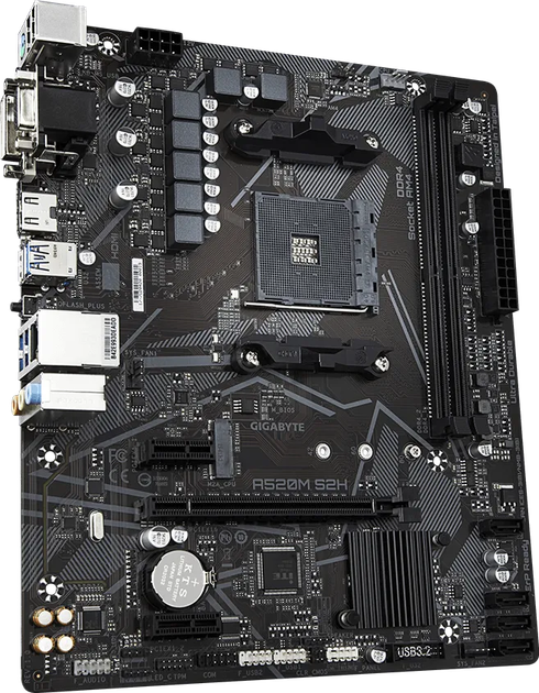 Материнська плата Gigabyte A520M S2H Socket AM4 (A520M S2H) - Фото 2 Материнська плата Gigabyte A520M S2H Socket AM4 (A520M S2H) - зображення 2