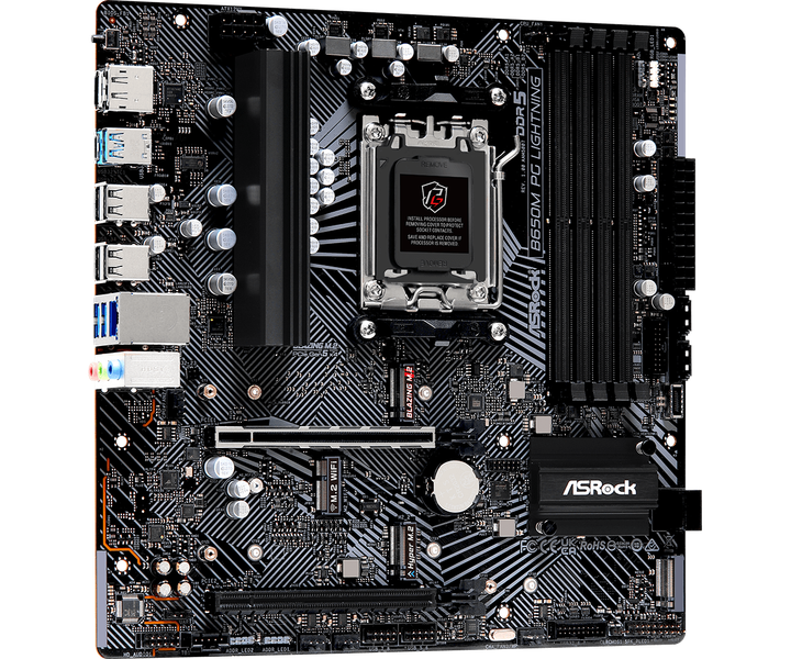 Материнська плата ASRock B650M PG Lightning Socket AM5 (B650M PG Lightning) - изображение 2