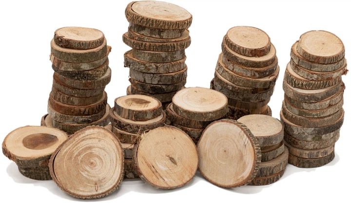 Творчий набір Colorations Необроблені дерев’яні диски 3–5 см, 1 кг 38WD18 (5710903624382) - зображення 2