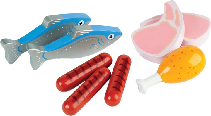 Іграшковий набір Tidlo м'ясо та риба в коробці дерев'яний 2999927 (5012824001045) - зображення 2