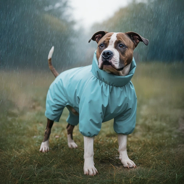 Дощовик для собак WAUDOG Clothes водонепроникний S35 В 47-51 см С 35-39 см блакитний - изображение 4