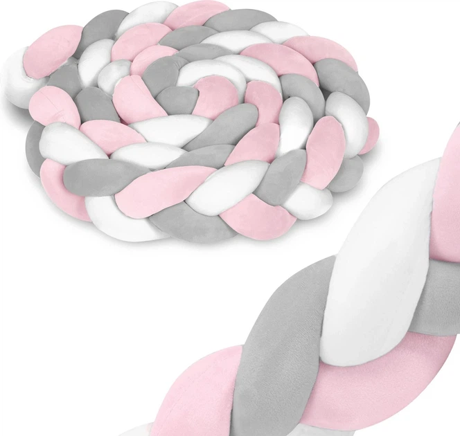 Otulacz do łóżeczka Ricokids 3 m Różowo-Szary (5908220476498) - obraz 2