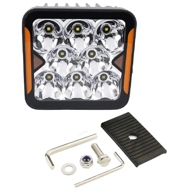 Світлодіодна фара StarLight SL-W0240S квадратна, дальнє світло WHITE + DRL 40W 4800Lm 5700K 12/24V - зображення 3