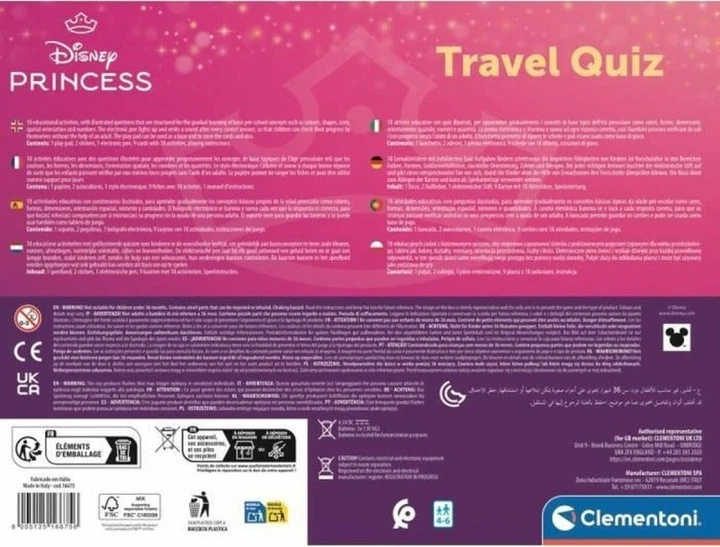 Настільна гра Clementoni Travel Quiz Disney Princess (міжнародне видання) (8005125166756) - зображення 3