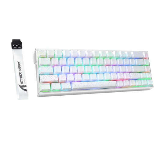 Ігрова дротова магнітна клавіатура Attack Shark X65 HE / Magnetic Switch / 8К / RGB / 65% / White Lines - зображення 2