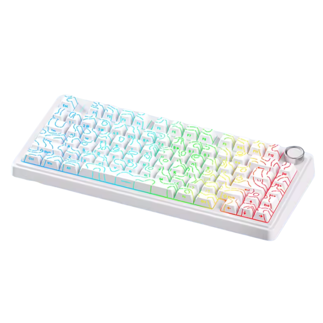 Игровая механическая клавиатура AULA F75 / Три режима подключения / Seiya Switch / White Lines - изображение 3