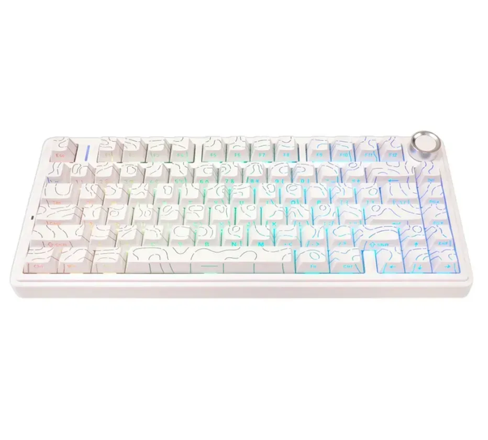 Игровая механическая клавиатура AULA F75 / Три режима подключения / Seiya Switch / White Lines - изображение 6