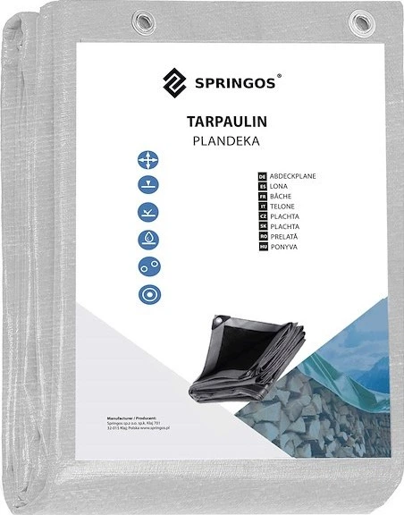 Брезент Springos 4 x 7 м 270 г/м2 Сірий (GA2154) - зображення 12