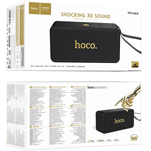 Портативна Bluetooth-колонка Hoco HT1 Max Marquis sports Black - изображение 4