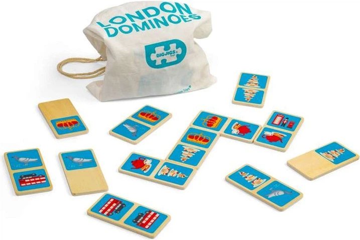 Gra planszowa Bigjigs Toys London Domino 28 szt. (691621850503) - obraz 2