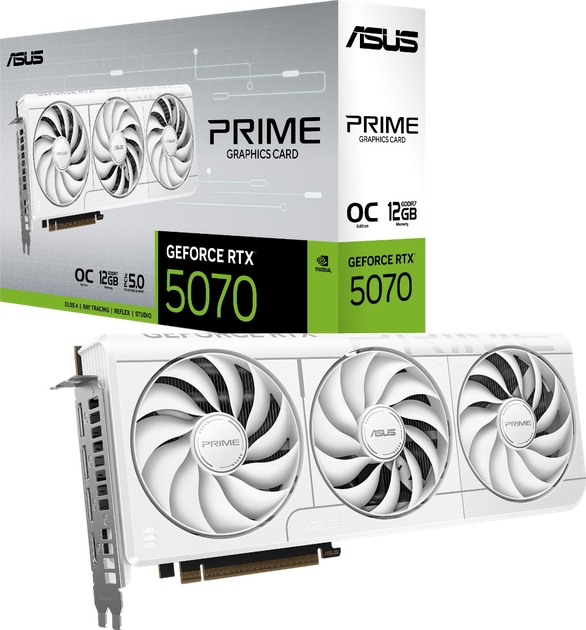 Відеокарта GeForce RTX 5070 12GB Asus Prime OC White (PRIME