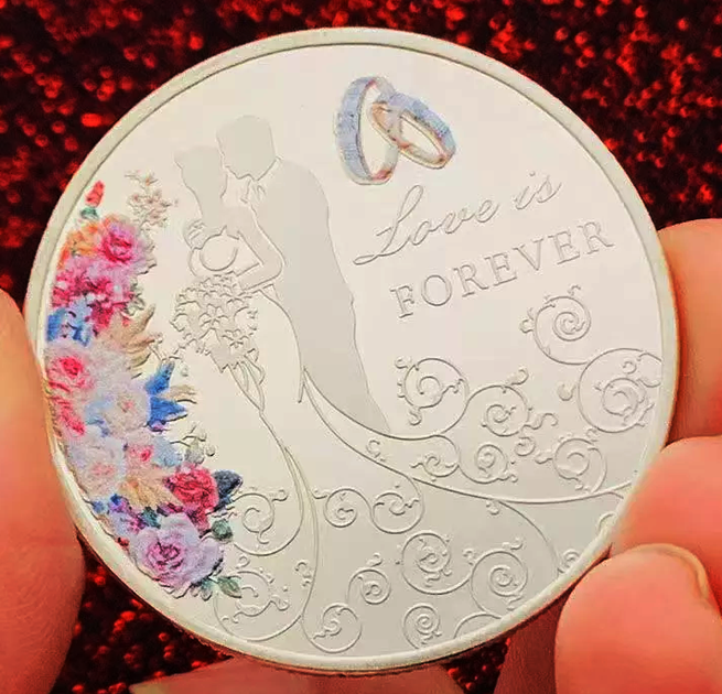 Коллекционная памятная монета для влюбленных Love Forever Slv - изображение 3