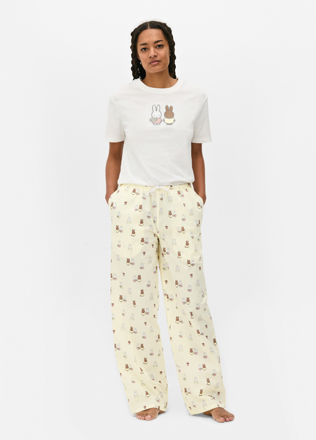 Женские пижамные штаны Primark Wide Leg Pajama Bottoms М для дома и сна Желтый (8639) - изображение 4