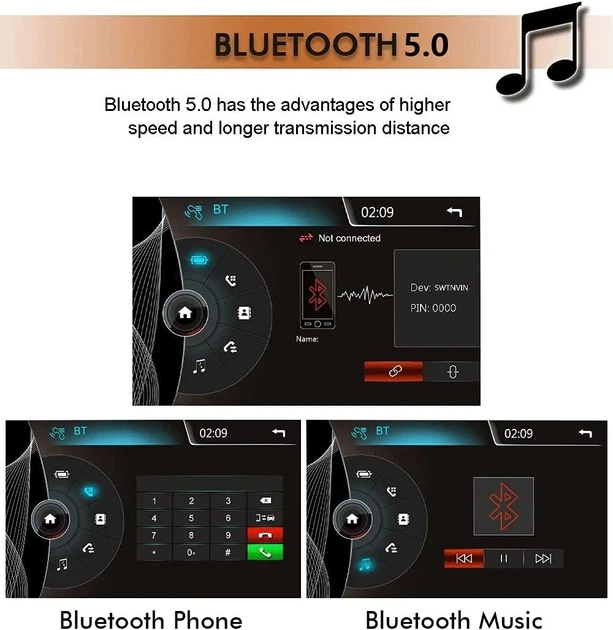 Автомагнітола SWTNVIN Car Radio for BMW E46 M3 Rover 75 MG ZT / 7'' / SD / USB / WI-FI / GPS / Bluetooth / Black Б/В - изображение 3