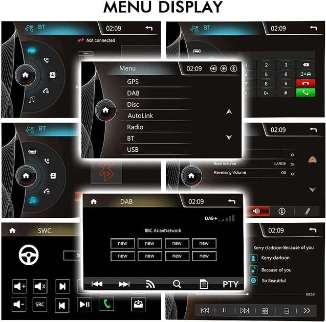 Автомагнітола SWTNVIN Car Radio for BMW E46 M3 Rover 75 MG ZT / 7'' / SD / USB / WI-FI / GPS / Bluetooth / Black Б/В - изображение 6