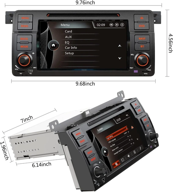Автомагнітола SWTNVIN Car Radio for BMW E46 M3 Rover 75 MG ZT / 7'' / SD / USB / WI-FI / GPS / Bluetooth / Black Б/В - изображение 7