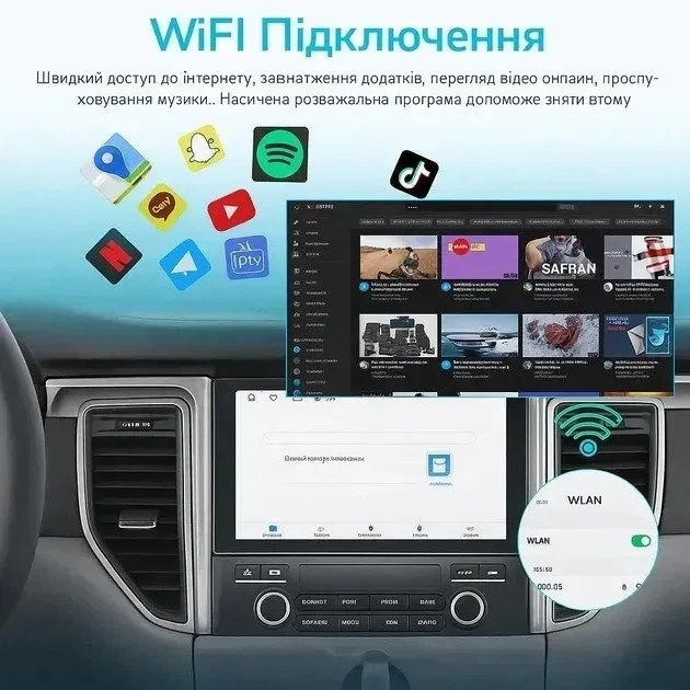Автомагнитола Rimoody Car Radio / 2 DIN / 10'' / 2/32GB / USB / WI-FI / GPS / Bluetooth / Android13 / Black Б/В - изображение 6