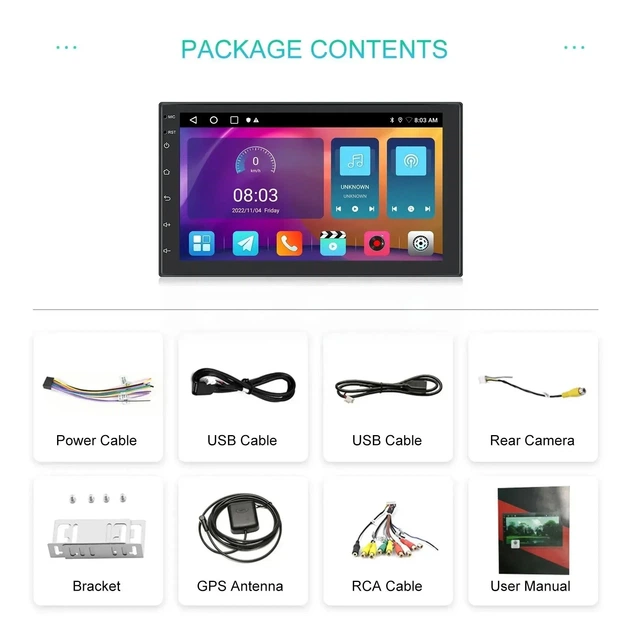 Автомагнитола Rimoody Car Radio / 2 DIN / 10'' / 2/32GB / USB / WI-FI / GPS / Bluetooth / Android13 / Black Б/В - изображение 9