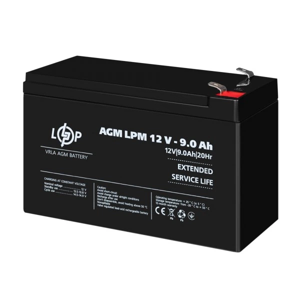 Акумулятор AGM LPM 12V - 9 Ah (340409) - Фото 3 Акумулятор AGM LPM 12V - 9 Ah (340409) - зображення 3