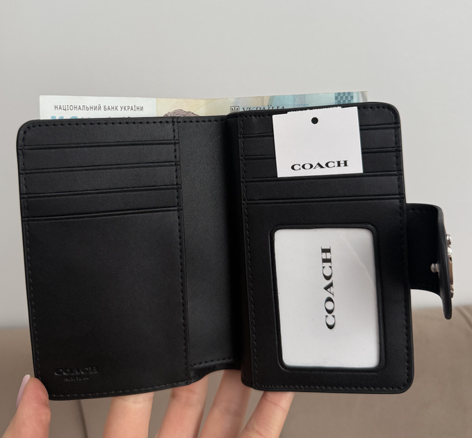 Гаманець coach medium corner zip wallet натуральна шкіра + подарункове пакування - зображення 8
