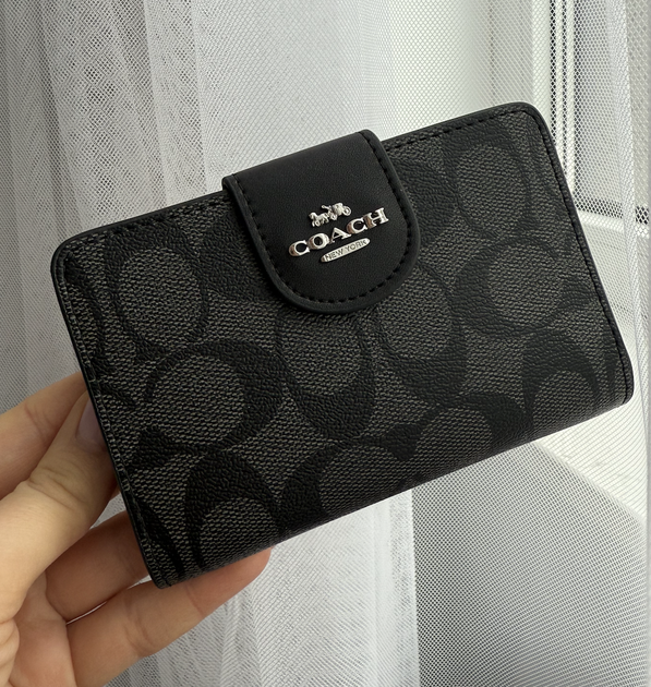 Гаманець coach medium corner zip wallet натуральна шкіра + подарункове пакування - зображення 9