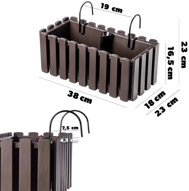 Балконний горщик з ручками Kadax Glifada K8427 - зображення 5