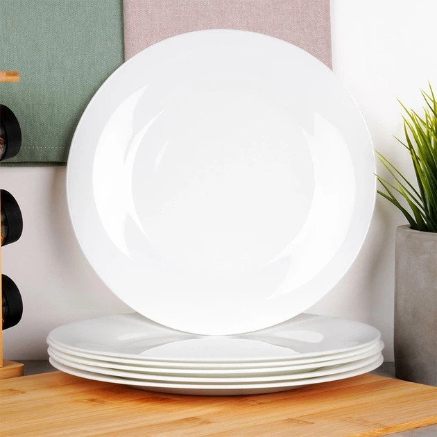 Zestaw talerzy obiadowych Vilde szklanych 25.5 cm 6 szt Biały (5904316493479) - obraz 3