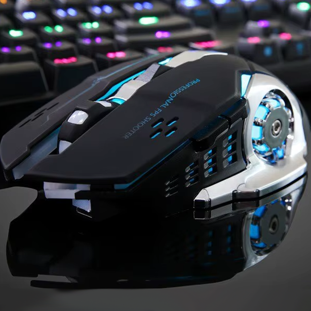 Беспроводная игровая мышь T1&T2GAME MOUSE 6D Бесшумная DPI 800-1200-1600 Li-Ion BT+2.4G Black - изображение 3